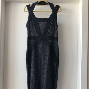 Cocktail Dress Black fine lace overlay